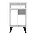 Manhattan Comfort Warren Low Bookcase 3.0, White with Black Feet 190AMC205